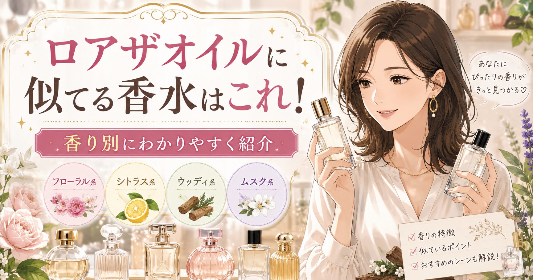 ロアザオイルに似てる香水はこれ！ 香り別にわかりやすく紹介